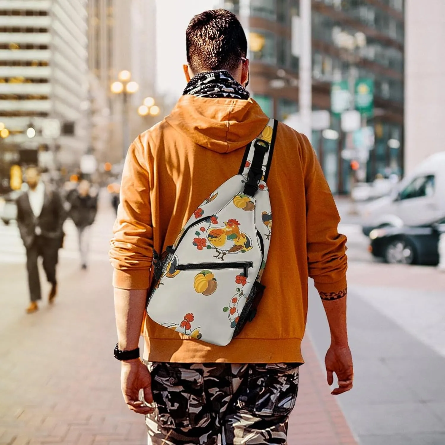 Chicken Pattern Sling Bag Crossbody Bags Cross Body Bag Fanny Packs Chest Bags Sling Purses for Travel