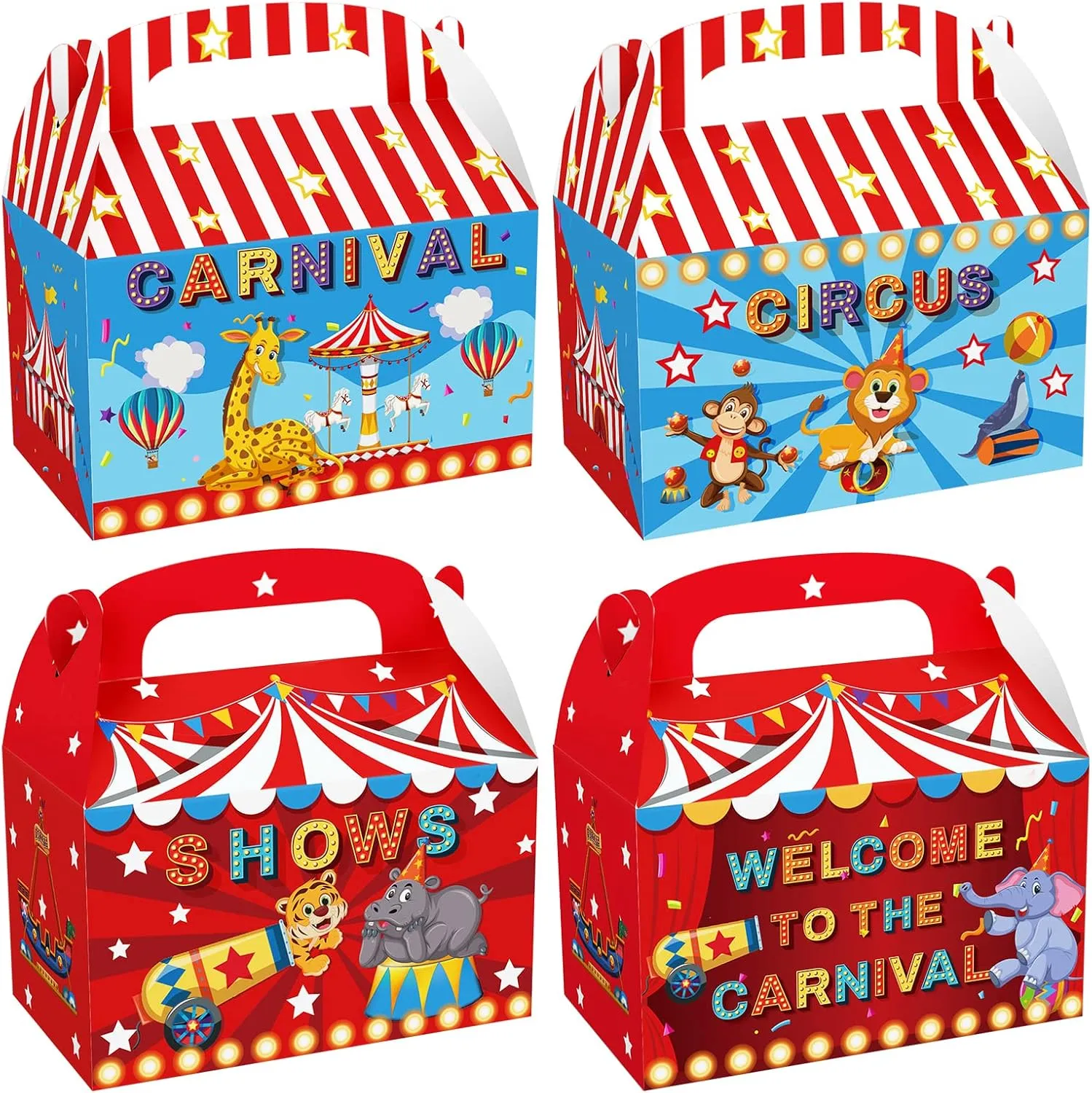 Cieovo 24 Pack Circus Party Favor Boxes - Carnival, Baby Shower & Kids Birthday Theme Party Decorations