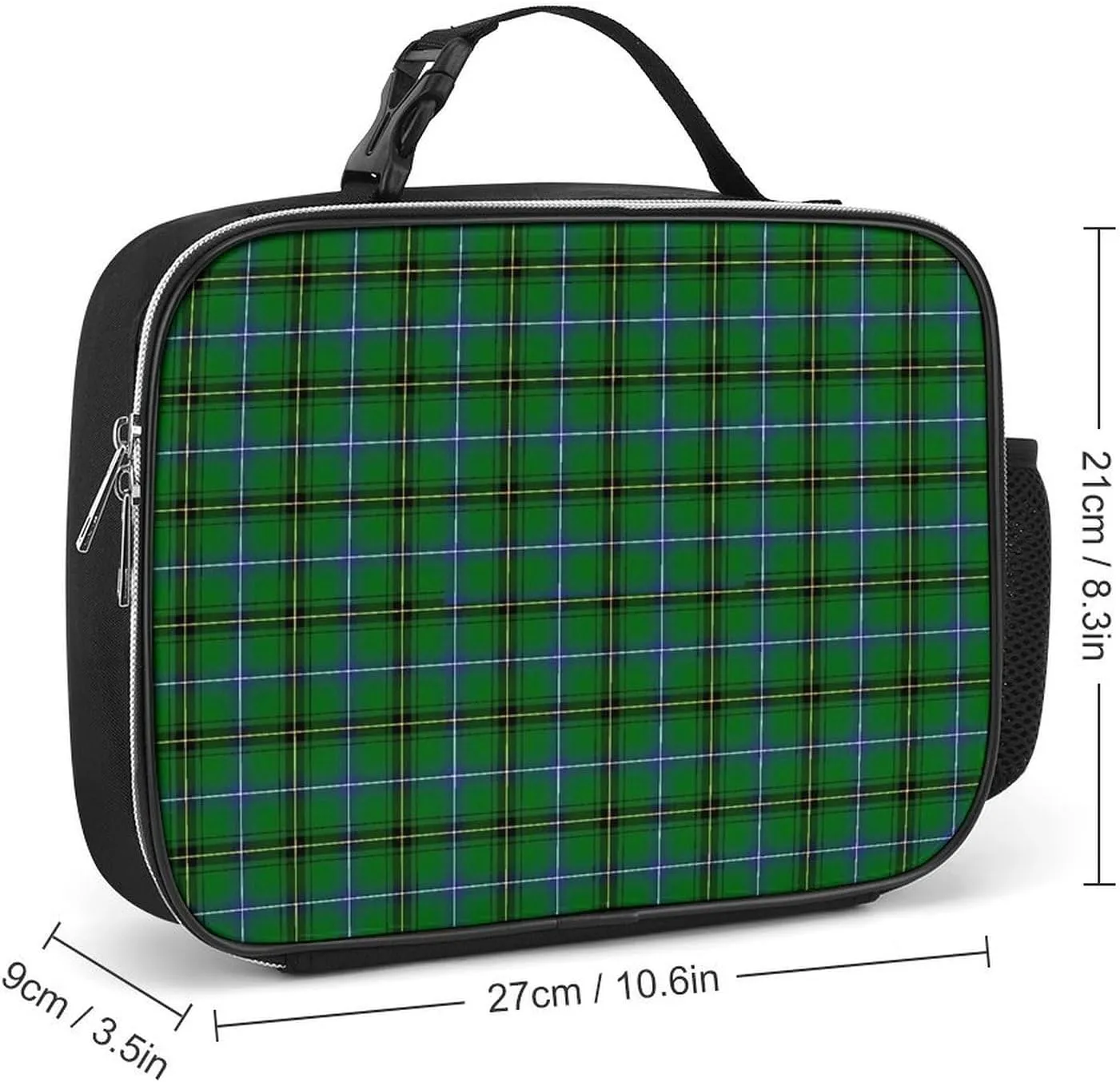 Clan Henderson Tartan Detachable Polyester Lunch Bag, Large Capacity Lunch Bag