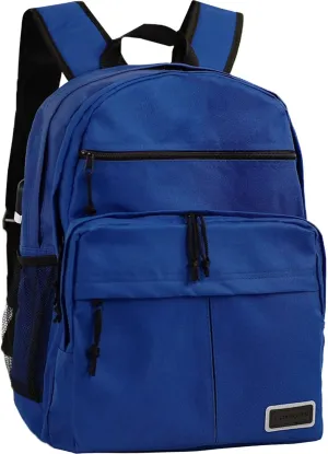 Classic Travel Backpack for Men Women Laptop Backpacks 17 Inch Water Resistant School Teacher College Bookbag for Teen Girls Casual Computer Bag with USB Charging Port -Blue