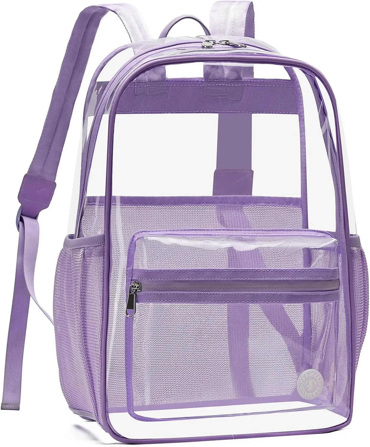 Clear Backpack Heavy Duty Clear Bookbag LargeTransparent Backpacks for College, Work, Stadium Events (Purple)
