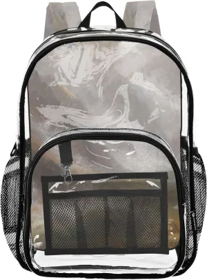 Clear Bag for Women Travel J. M. W. Turner Valley Snowstorm Avalanche Painting Kids Backpack for Girls Pvc School Plastic Bookbag