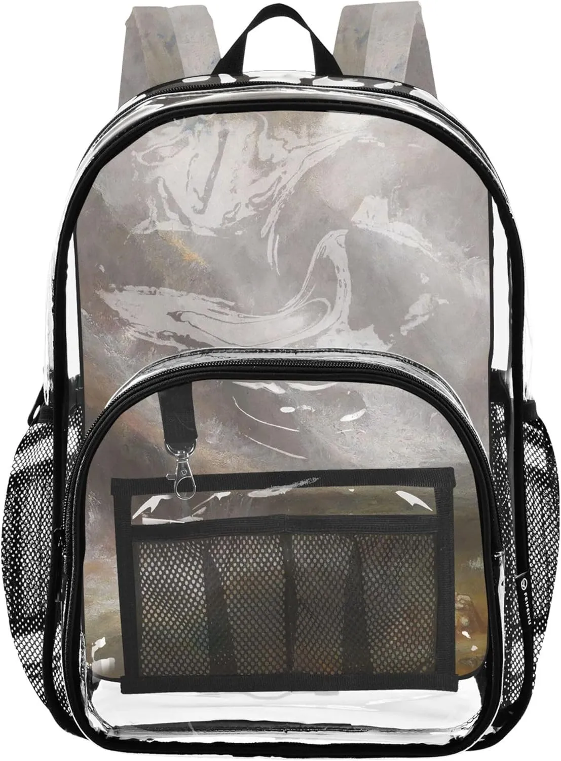 Clear Bag for Women Travel J. M. W. Turner Valley Snowstorm Avalanche Painting Kids Backpack for Girls Pvc School Plastic Bookbag