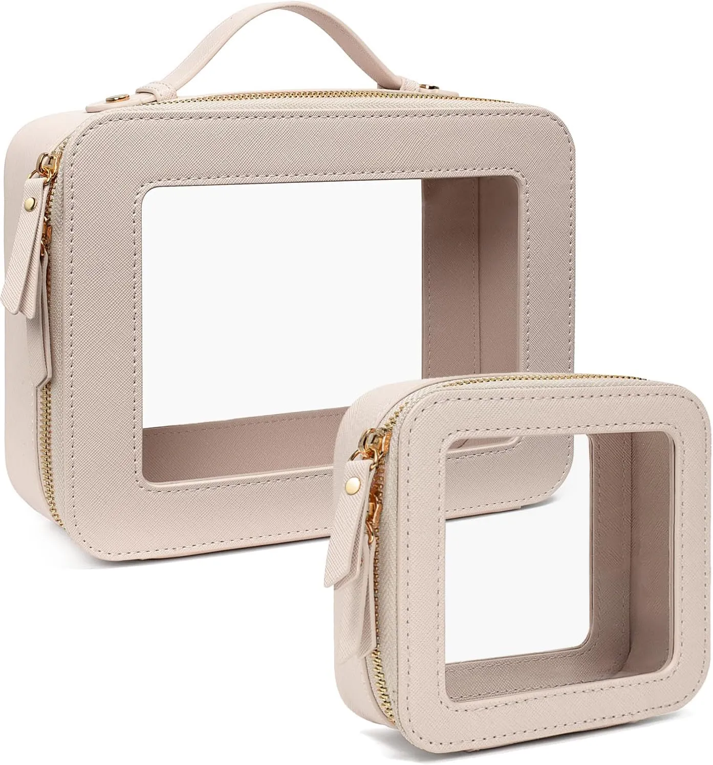 Clear Makeup Bag, Small Makeup Bag TSA Approved Toiletry Bag Cosmetic Travel Bag Cute Makeup Bag Organizer Makeup Case Pouch Car Essentials for Women Men