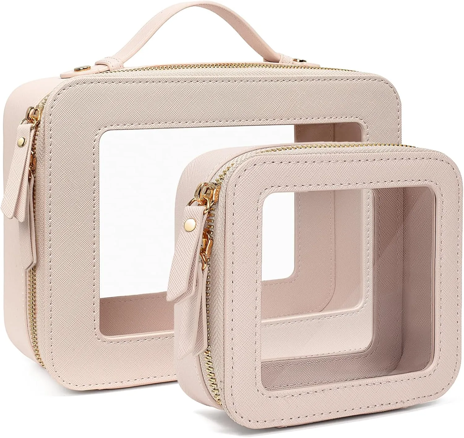 Clear Makeup Bag, Small Makeup Bag TSA Approved Toiletry Bag Cosmetic Travel Bag Cute Makeup Bag Organizer Makeup Case Pouch Car Essentials for Women Men