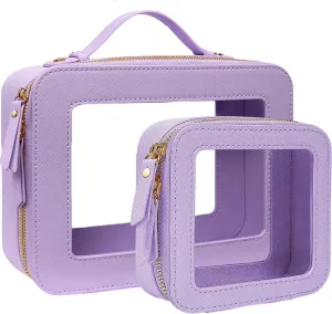 Clear Makeup Bag, Small Makeup Bag TSA Approved Toiletry Bag Cosmetic Travel Bag Cute Makeup Bag Organizer Makeup Case Pouch Car Essentials for Women Men