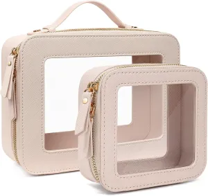 Clear Makeup Bag, Small Makeup Bag TSA Approved Toiletry Bag Cosmetic Travel Bag Cute Makeup Bag Organizer Makeup Case Pouch Car Essentials for Women Men