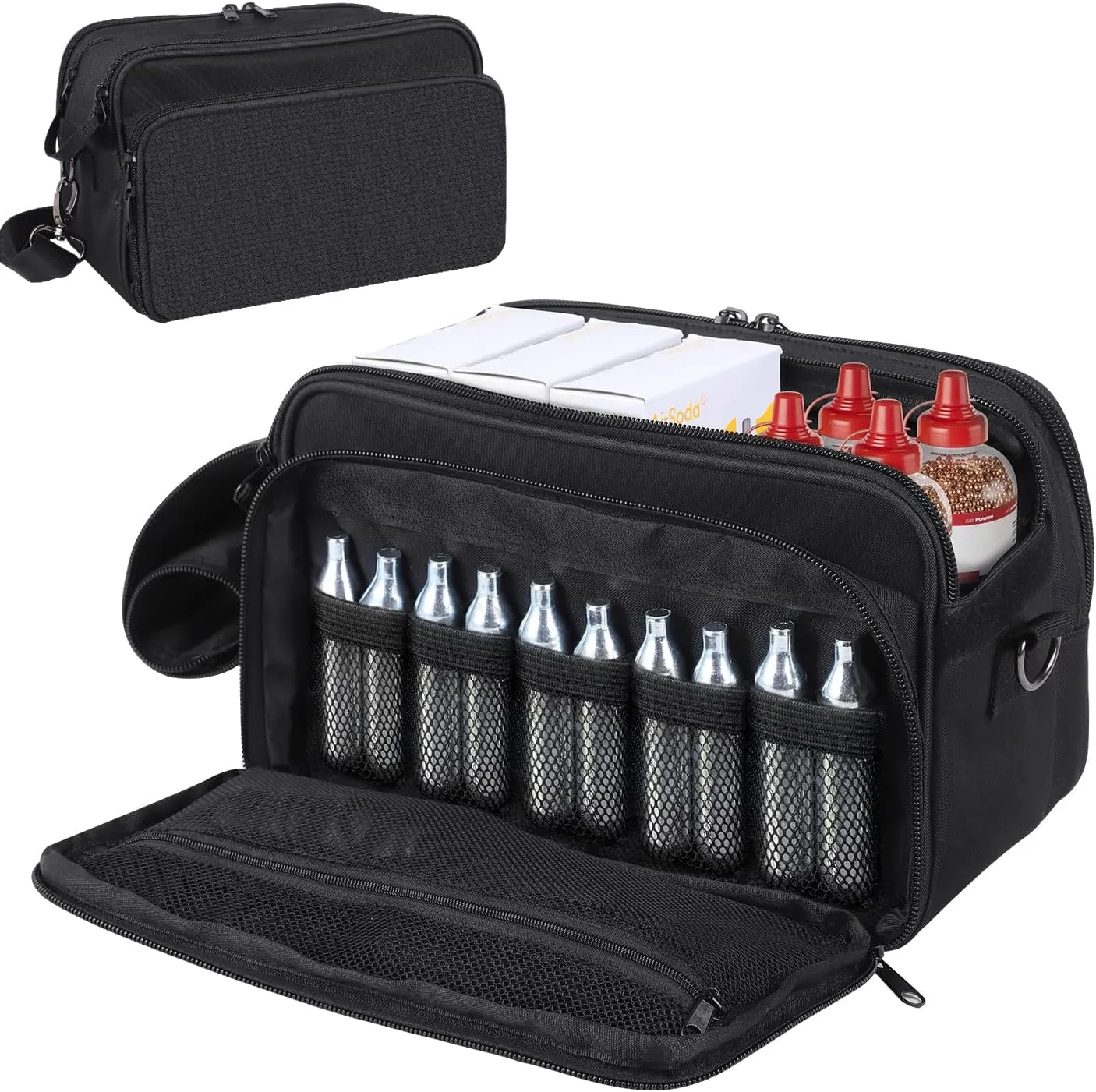 CO2 Cartridges Storage Case Compatible with Crosman, Umarexss, Air Gun Case Perfect for Air Guns CO2 Cartridges 4.5mm Coated BBs Storage and Transportation, Protective Storage Bag, Indoor Outdoor