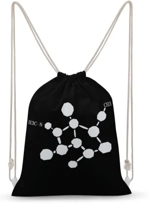 Cocaine Molecule Formula Chemistry Drawstring Backpack Cute String Bag Canvas Daypack Travel Sackpack 35x50cm