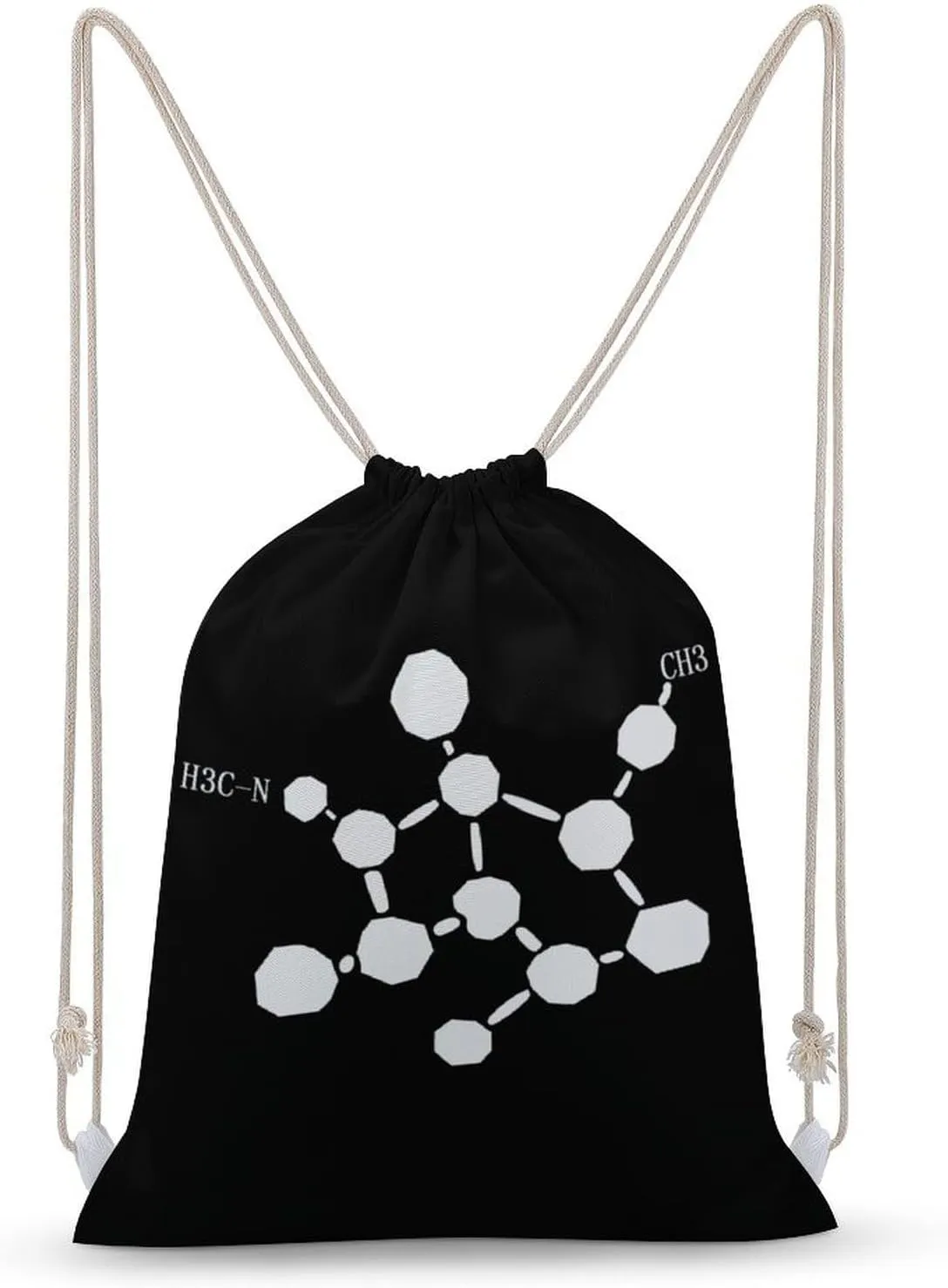 Cocaine Molecule Formula Chemistry Drawstring Backpack Cute String Bag Canvas Daypack Travel Sackpack 35x50cm