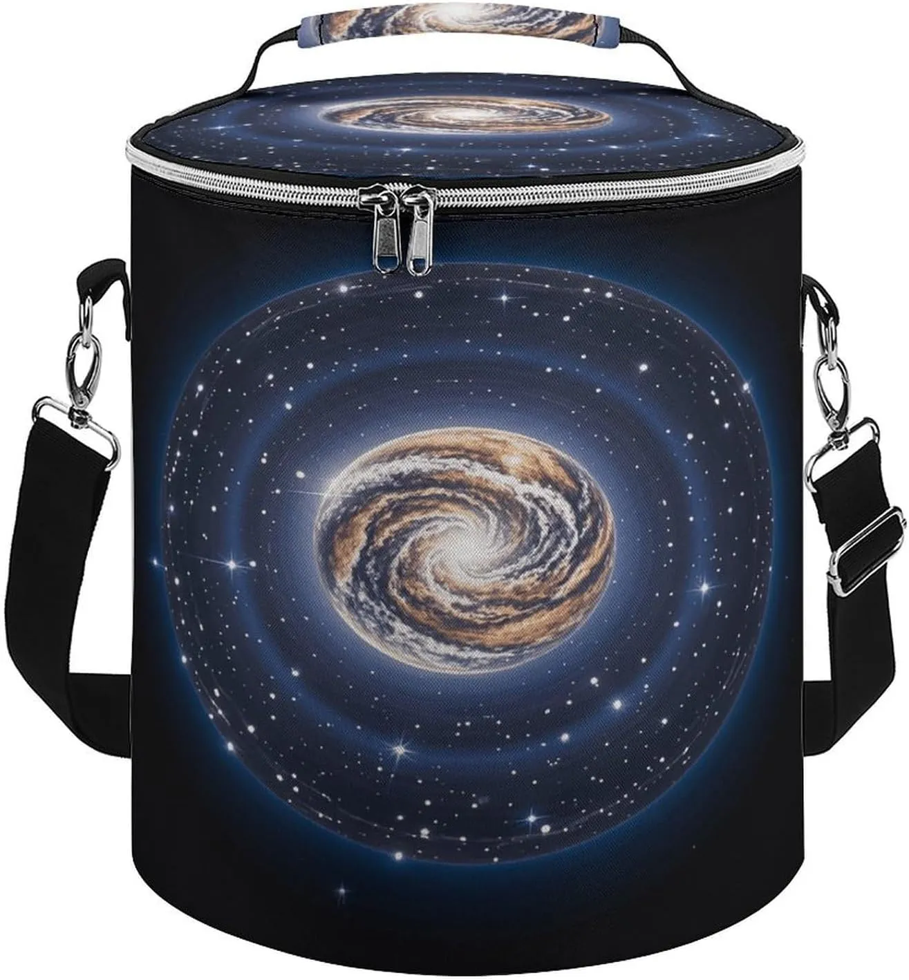 Collapsible Insulated Cooler Bag Celestial Body Print Leakproof Soft Cooler Bag Round Casserole Carrier for Hot & Cold Food