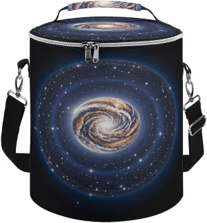 Collapsible Insulated Cooler Bag Celestial Body Print Leakproof Soft Cooler Bag Round Casserole Carrier for Hot & Cold Food