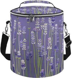 Collapsible Insulated Cooler Bag Peppermint Print Leakproof Soft Cooler Bag Round Casserole Carrier for Hot & Cold Food