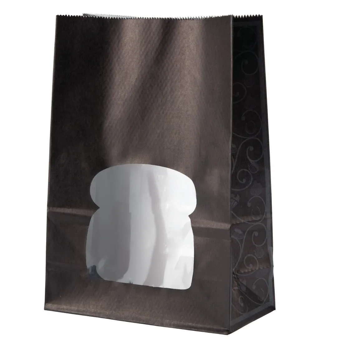 Colpac Recyclable Paper Sandwich Bags With Window Black (250 pack)