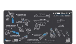 Compatible for Smith & Wesso S&W M&P Shield - Instructional Step by Step Field Stripping Heavy Duty Cleaning 12x27 Padded Gun Work Surface Protector Mat Solvent & Oil Resistant