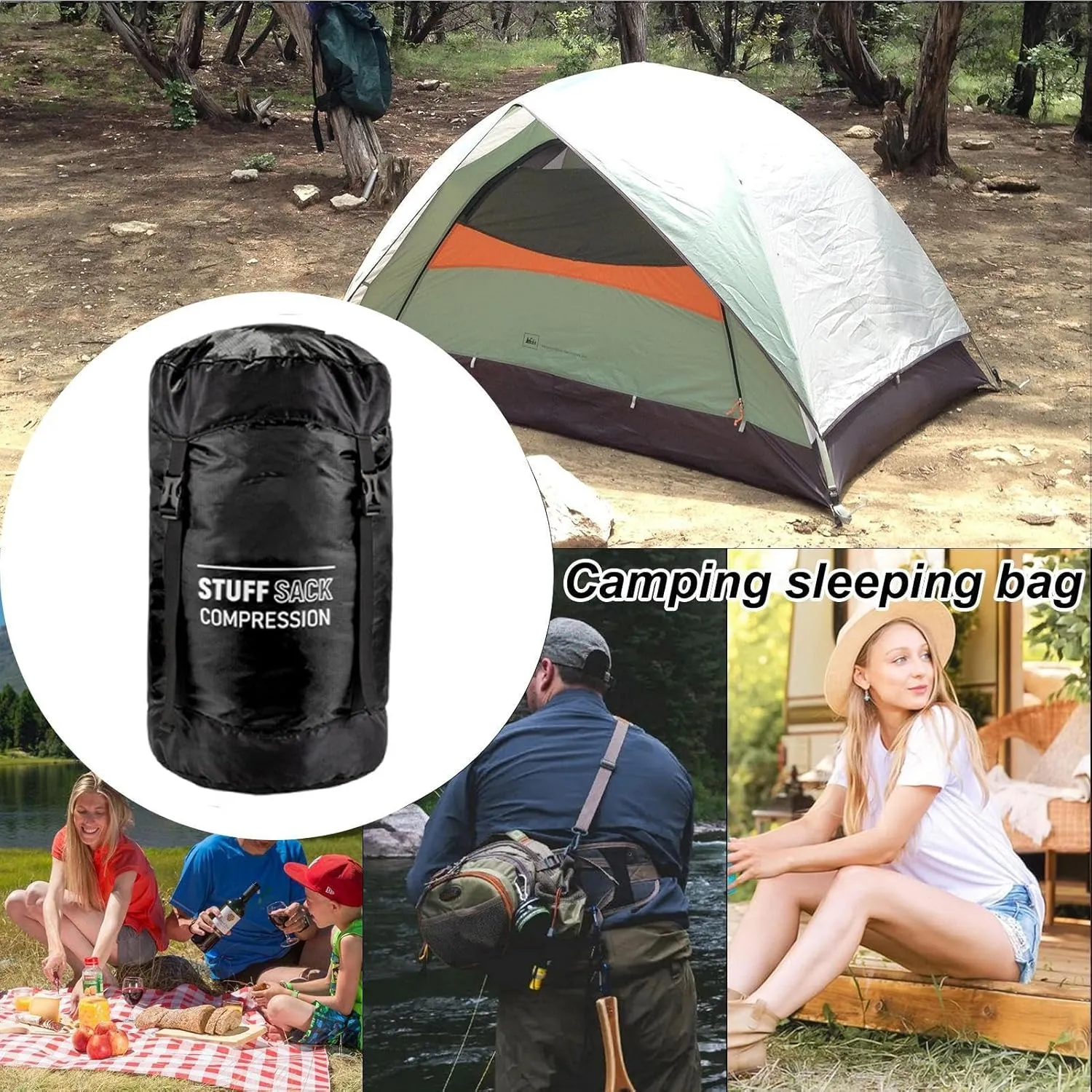 Compression Sack for Sleeping Bag - Quick-Dry Stuff Sacks for Backpacking,Lightweight Breathable Reusable Outdoor Gear for Hiking Supplies Camping Travel
