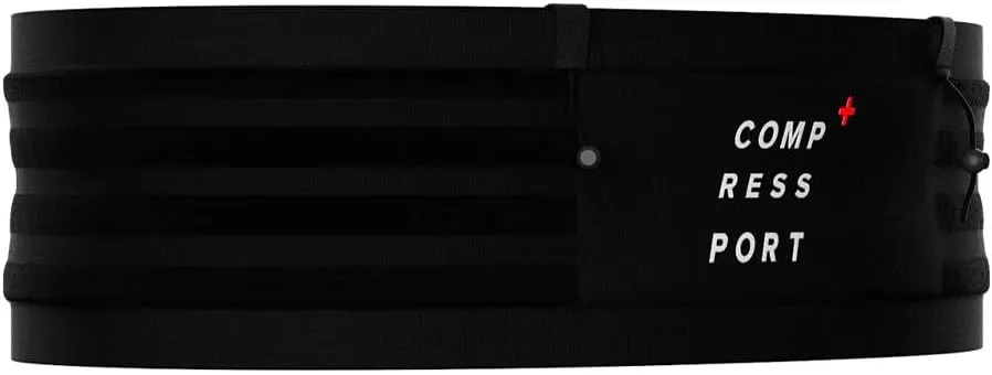 COMPRESSPORT Free Belt Pro - Ergonomic - Ultralight - 6hrs of Autonomy - No Swinging - Large Compartment - Black