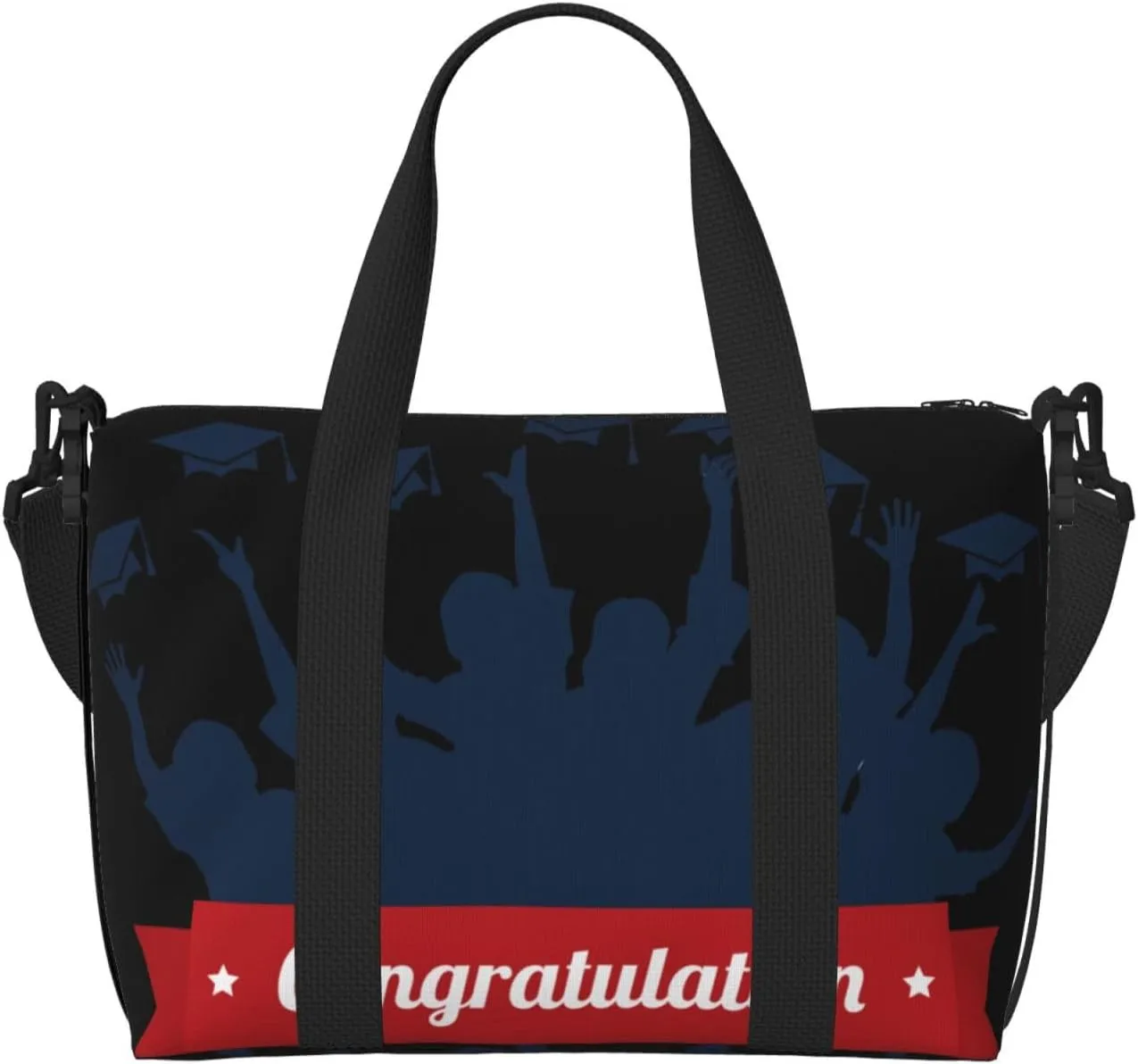 Congratulation Graduate Travel Bag Weekender Bags for Women Men Carry on Overnight Bag Tote Bag Yoga Gym Bag With Adjustable Straps for Gym, Work, Personal Items