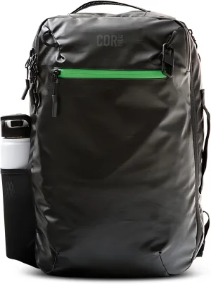 COR Surf Carry On Travel Backpack | Island Hopper 2.0 Ultralight Ariline Approved Personal Item Backpack| 28.5L Matte Black Waterproof Edition - FREE S-Clip Included