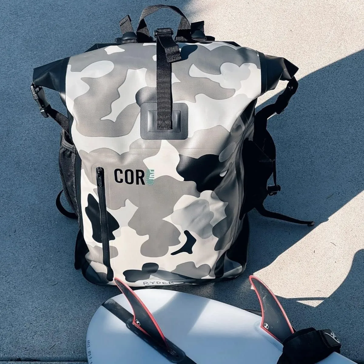 COR Surf Waterproof Backpack with Laptop Sleeve | Heavy Duty Hiking, Kayak Dry Bag Backpack | Roll-Top Closure (40L Camo)