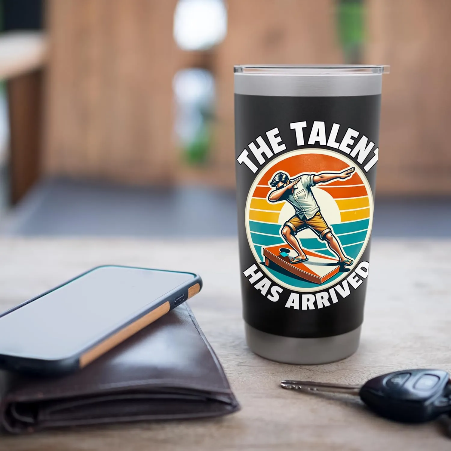 Cornhole Beanbag Talent Has Arrived Cornhole Stainless Steel Insulated Tumbler
