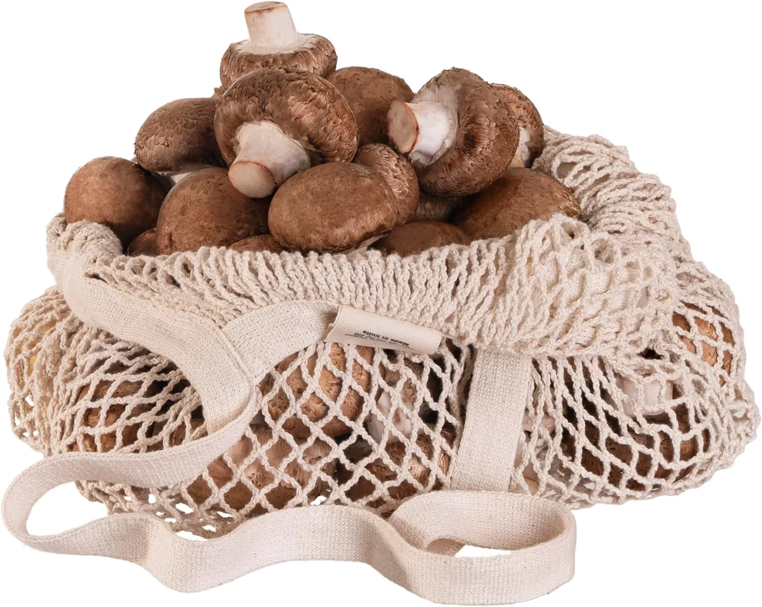 Cotton Mesh Onion Storage Bags - 100% Cotton, Reusable, and Washable Mesh Bags for Storing Potatoes, Onions, Garlic, and Other Root Vegetables - Foldable, Lightweight, and Airy Bags (2 Bags)