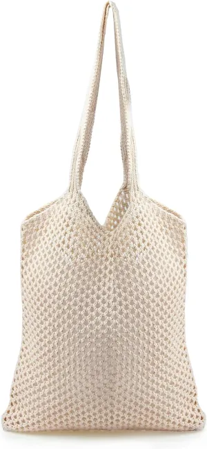 Crochet Mesh Beach Tote Shoulder Handbags Hobo Summer Aesthetic Women's Bag