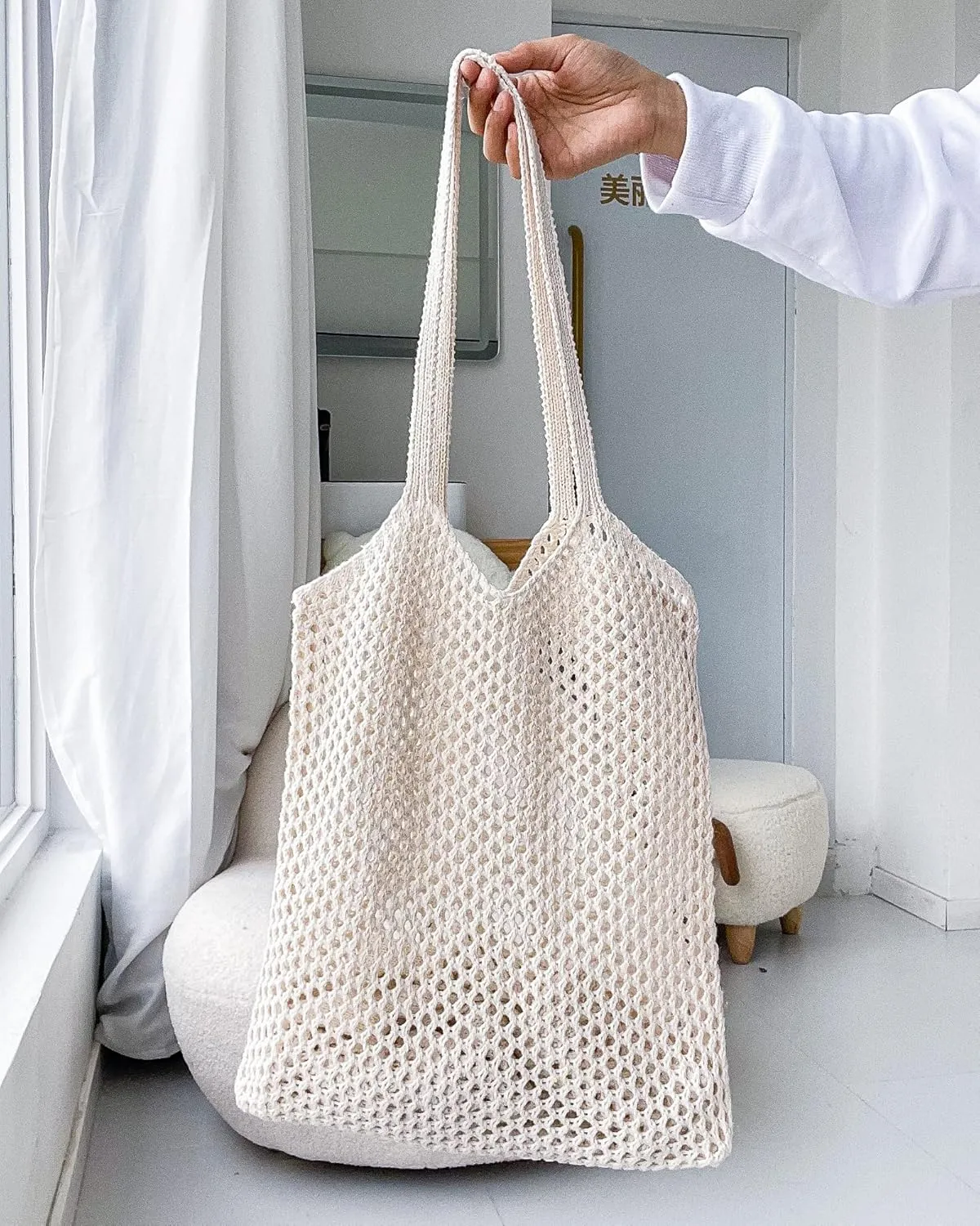 Crochet Mesh Beach Tote Shoulder Handbags Hobo Summer Aesthetic Women's Bag