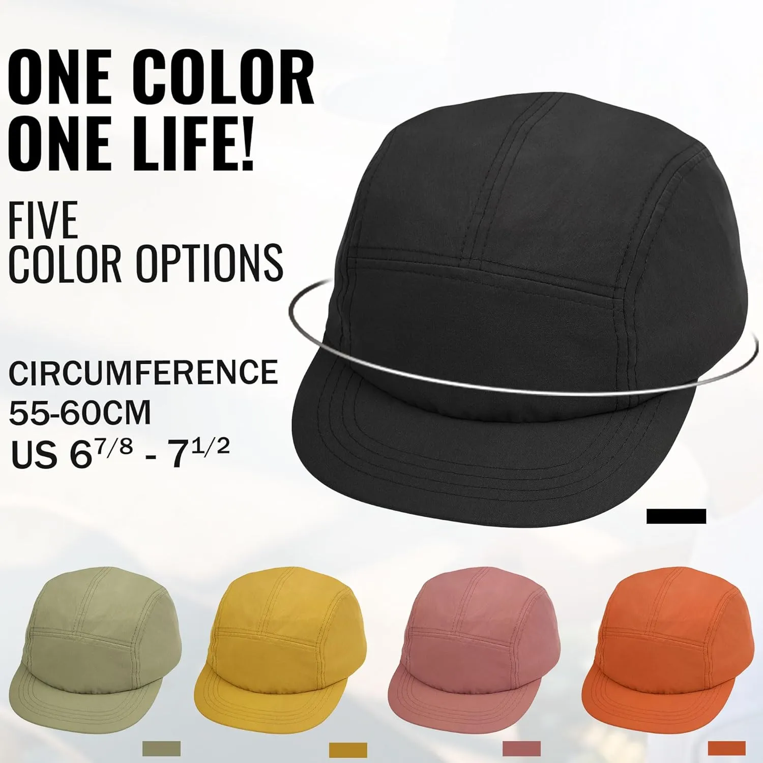 Croogo 5 Panel Short Brim Baseball Cap Casual Trucker Hat Flat Bill Sport Cap Solid Color Umpire Dad Hats Fitted Caps