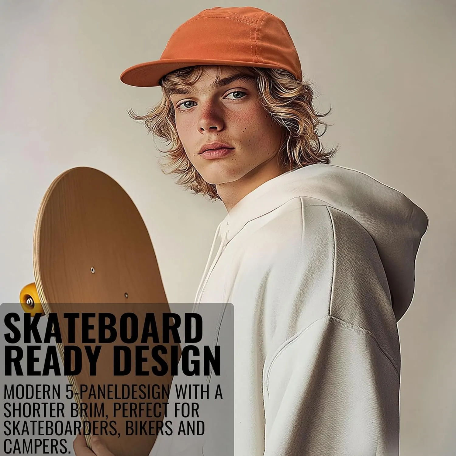 Croogo 5 Panel Short Brim Baseball Cap Casual Trucker Hat Flat Bill Sport Cap Solid Color Umpire Dad Hats Fitted Caps