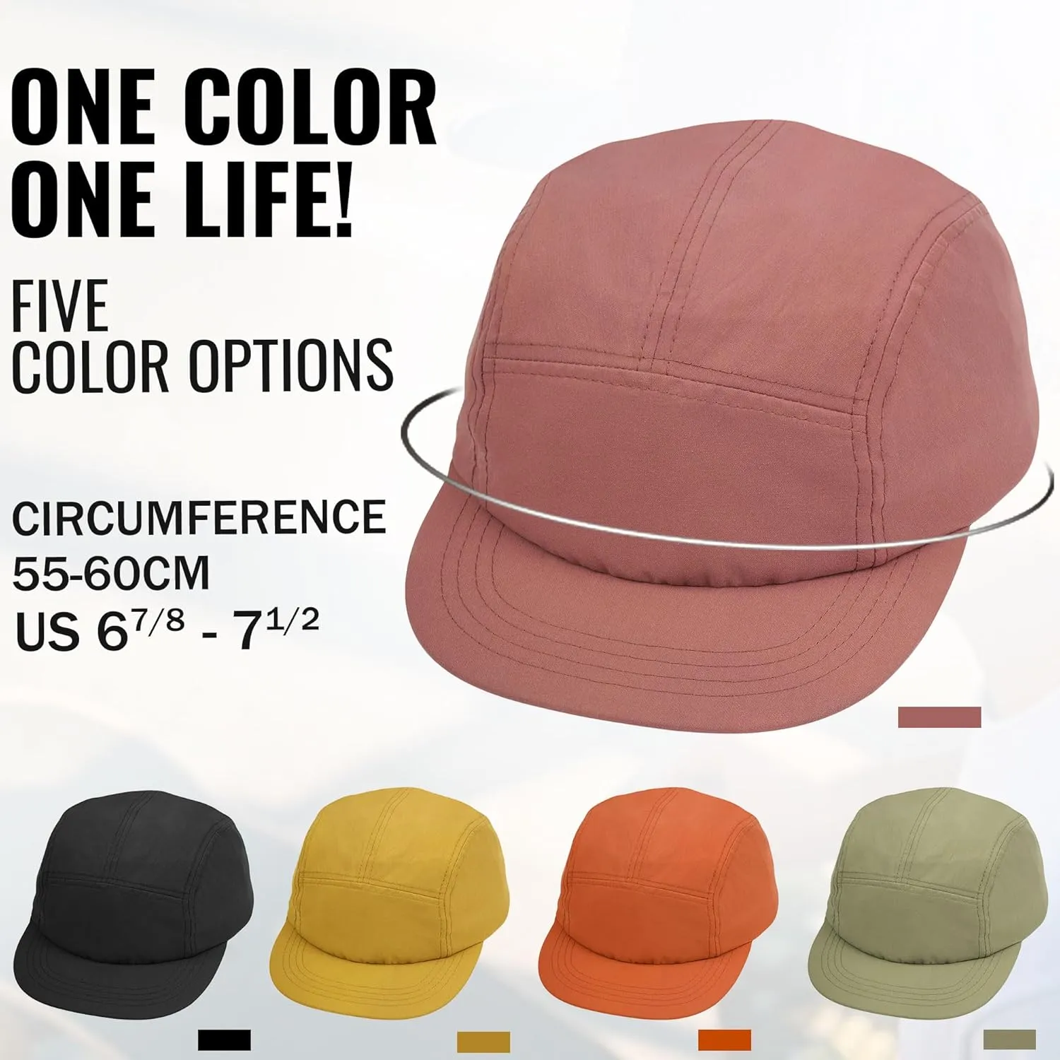 Croogo 5 Panel Short Brim Baseball Cap Casual Trucker Hat Flat Bill Sport Cap Solid Color Umpire Dad Hats Fitted Caps