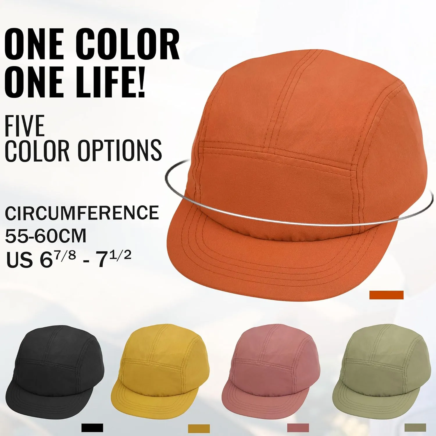 Croogo 5 Panel Short Brim Baseball Cap Casual Trucker Hat Flat Bill Sport Cap Solid Color Umpire Dad Hats Fitted Caps