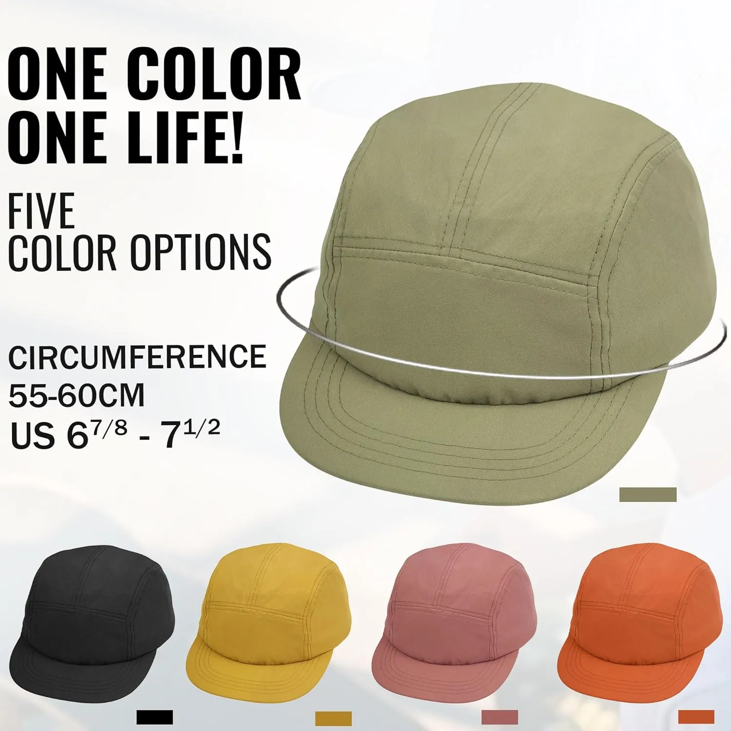 Croogo 5 Panel Short Brim Baseball Cap Casual Trucker Hat Flat Bill Sport Cap Solid Color Umpire Dad Hats Fitted Caps