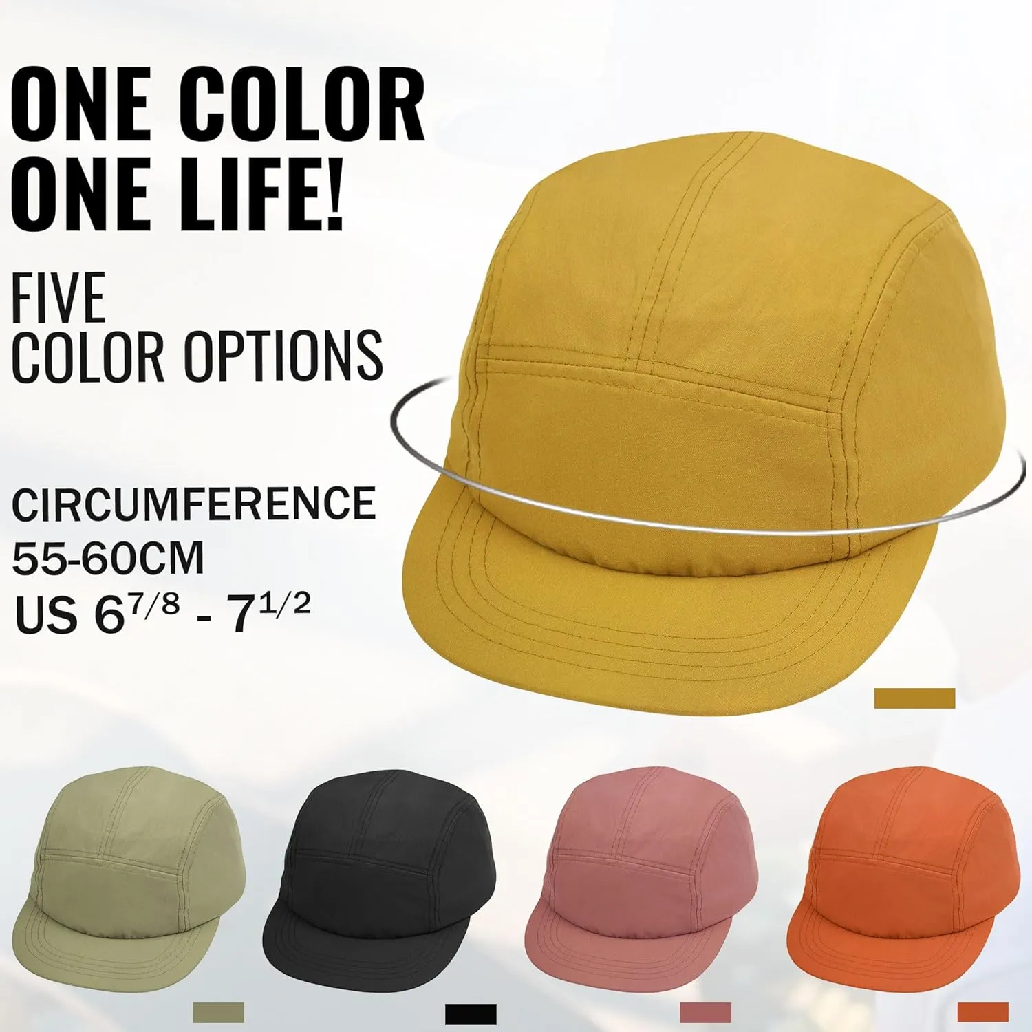 Croogo 5 Panel Short Brim Baseball Cap Casual Trucker Hat Flat Bill Sport Cap Solid Color Umpire Dad Hats Fitted Caps
