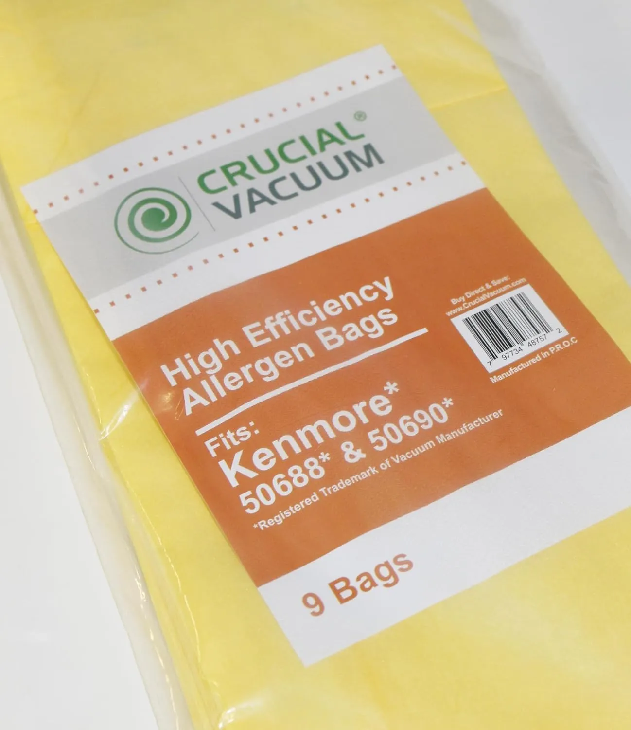 Crucial Vacuum Replacement Vacuum Bags Compatible With Kenmore Part # 20-5068, 20-50681, 20-50688, 20-50690, 5069, 50590, SC-PU110, SCPU11, SC-PU1, SCPU1 & Models O, U, U-2, PU-1 (27 Pack)