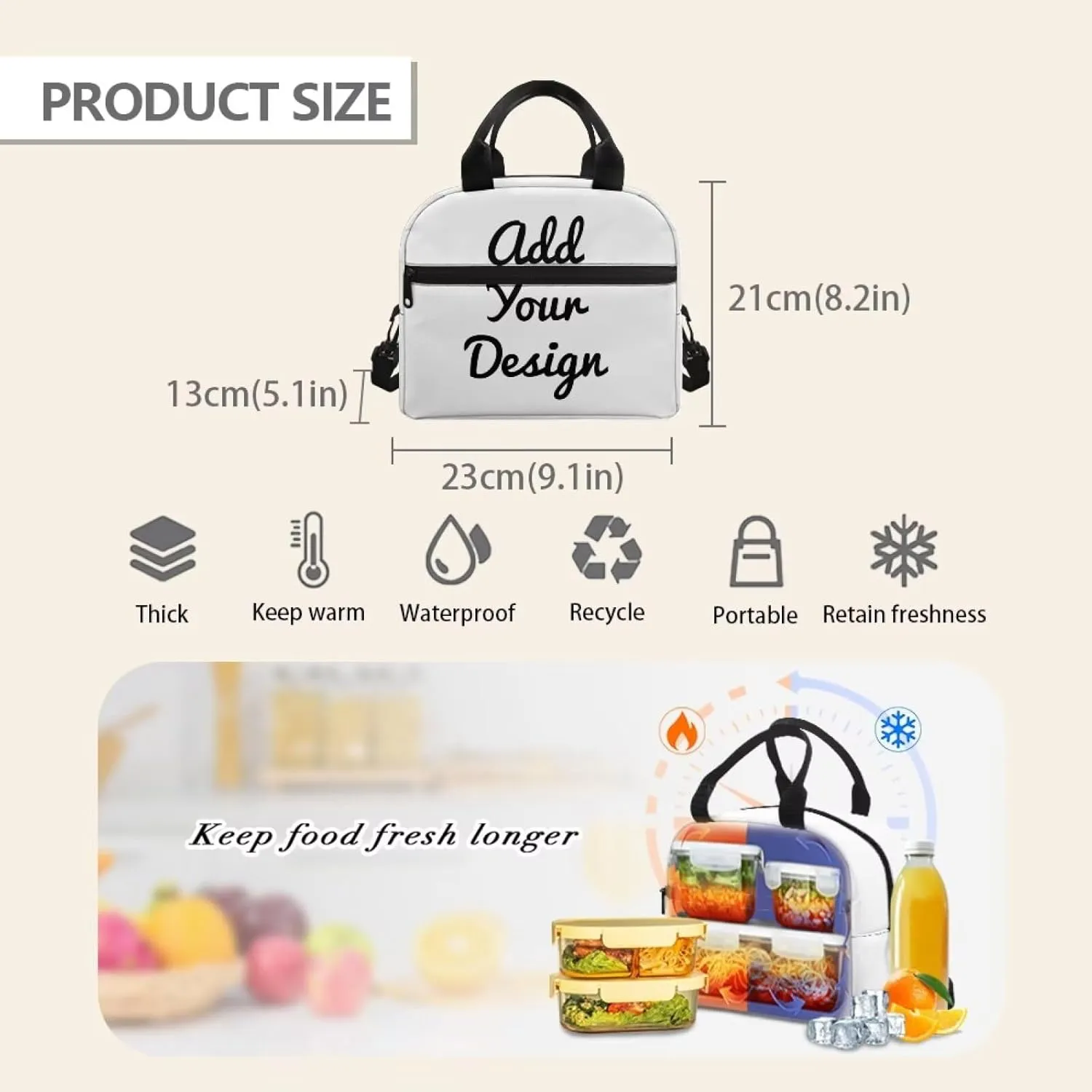 Custom Kids Lunch Bag Boys Crossbody Bag Style Lunchbox Pouch Personalized School Lunchbag with Top Handle Customized Name Lunch Box Pouch