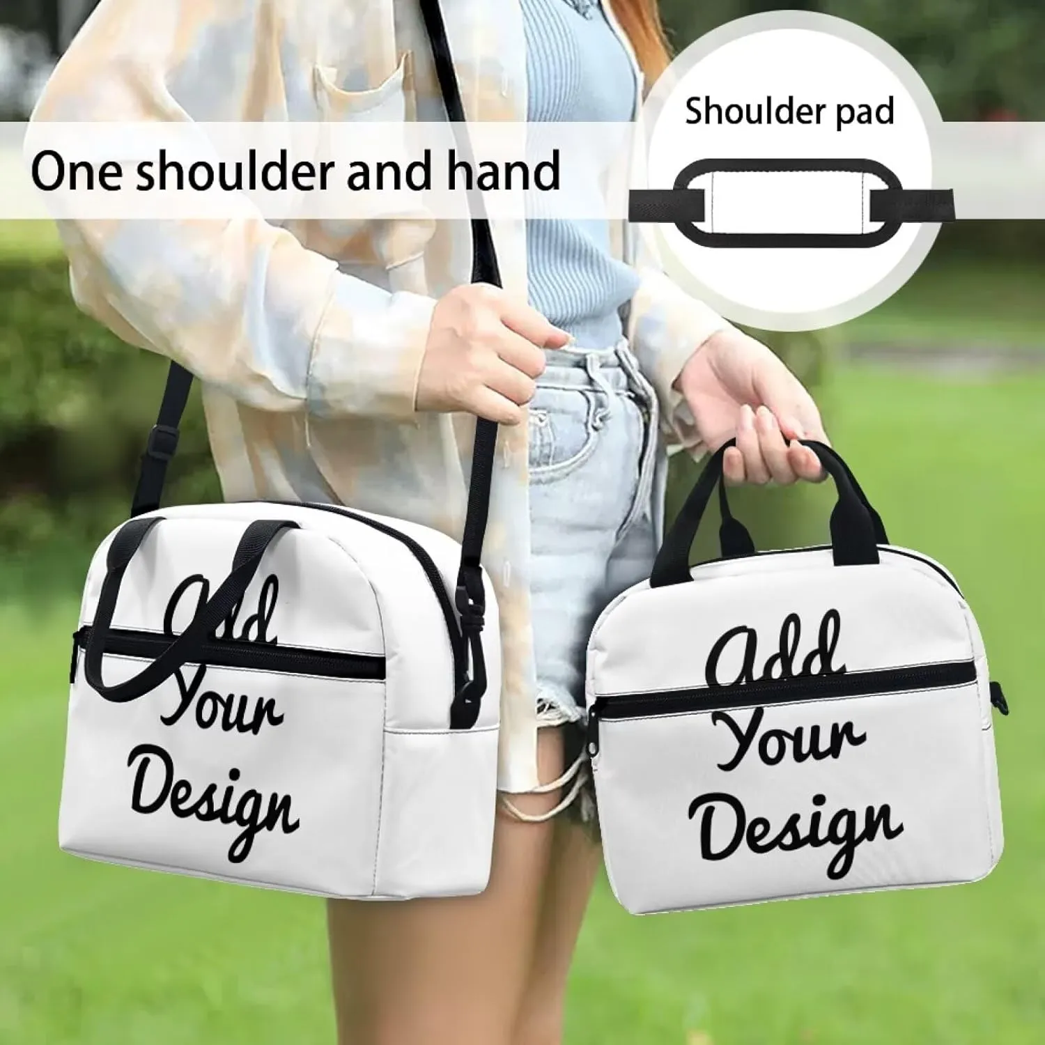 Custom Kids Lunch Bag Boys Crossbody Bag Style Lunchbox Pouch Personalized School Lunchbag with Top Handle Customized Name Lunch Box Pouch