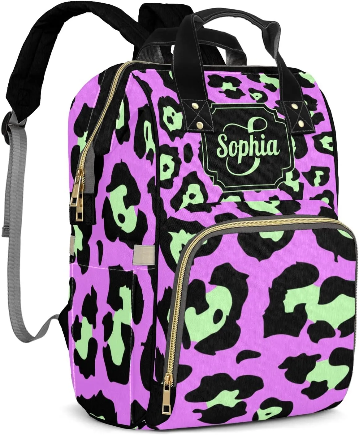 Custom Mummy Backpack Leopard Print Diaper Bags Personalized Name Mummy Nursing Bag Gifts