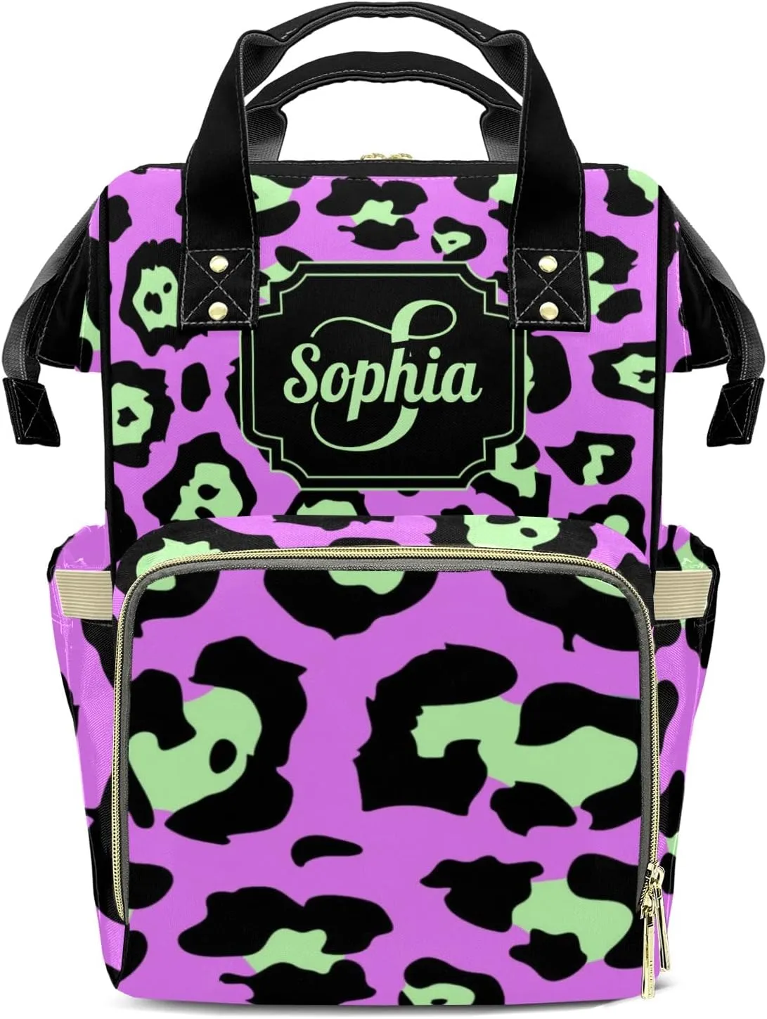 Custom Mummy Backpack Leopard Print Diaper Bags Personalized Name Mummy Nursing Bag Gifts