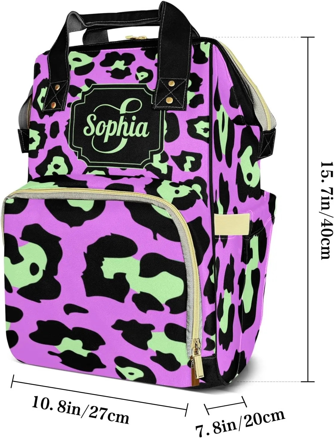 Custom Mummy Backpack Leopard Print Diaper Bags Personalized Name Mummy Nursing Bag Gifts