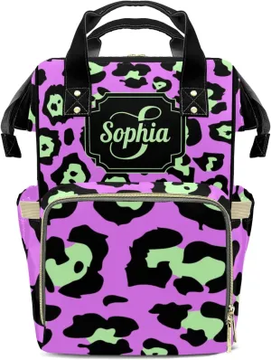 Custom Mummy Backpack Leopard Print Diaper Bags Personalized Name Mummy Nursing Bag Gifts