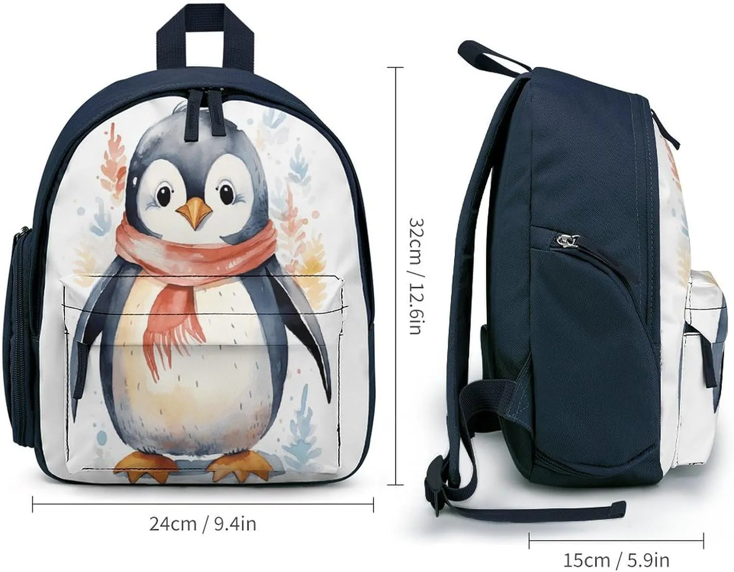 Cute Cartoon Penguin Travel Backpack Casual Bag Lightweight Hiking Backpacks for Business, Travelling, Hiking