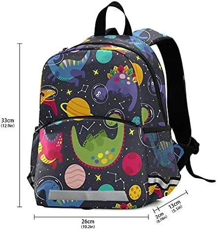 Cute Dinosaur Animal Space Astronaut Kids Backpack for Toddlers, Small Backpack for Kids School Travel Bag Picnic Meal Bag for Boys Girls