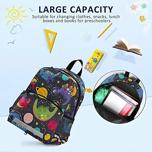 Cute Dinosaur Animal Space Astronaut Kids Backpack for Toddlers, Small Backpack for Kids School Travel Bag Picnic Meal Bag for Boys Girls