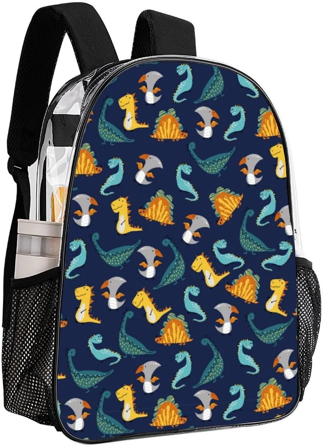 Cute Dinosaur Cartoon Clear Backpacks PVC Transparent Laptop Backpack Multipurpose Double Shoulder Bag for Men Women Gifts