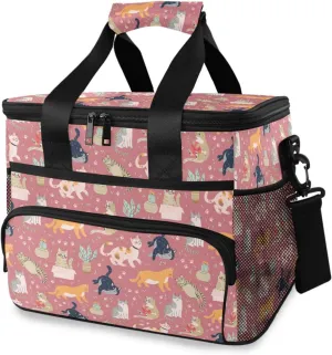 Cute Funny Cats Lunch Bag for Women Men 15L Insulated Lunch Box Large Leakproof Cooler Bag with Adjustable Shoulder Strap for Adult Work Picnic