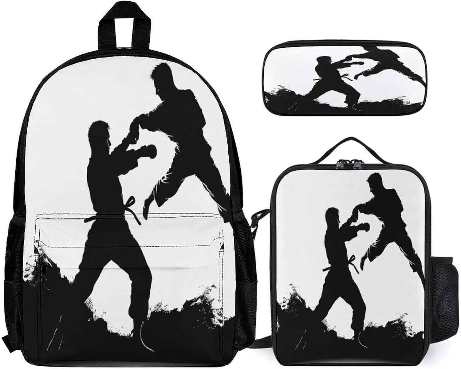 Cute Lunch Bag Backpacks Combo Set, Kickboxing Print Backpacks for Travel,adult Lunch Bag,3-in-1 Backpack Combo Set
