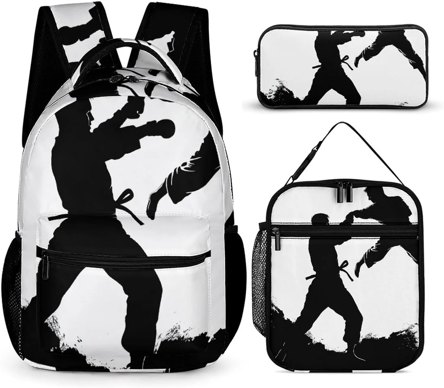 Cute Lunch Bag Backpacks Combo Set, Kickboxing Print Backpacks for Travel,adult Lunch Bag,3-in-1 Backpack Combo Set
