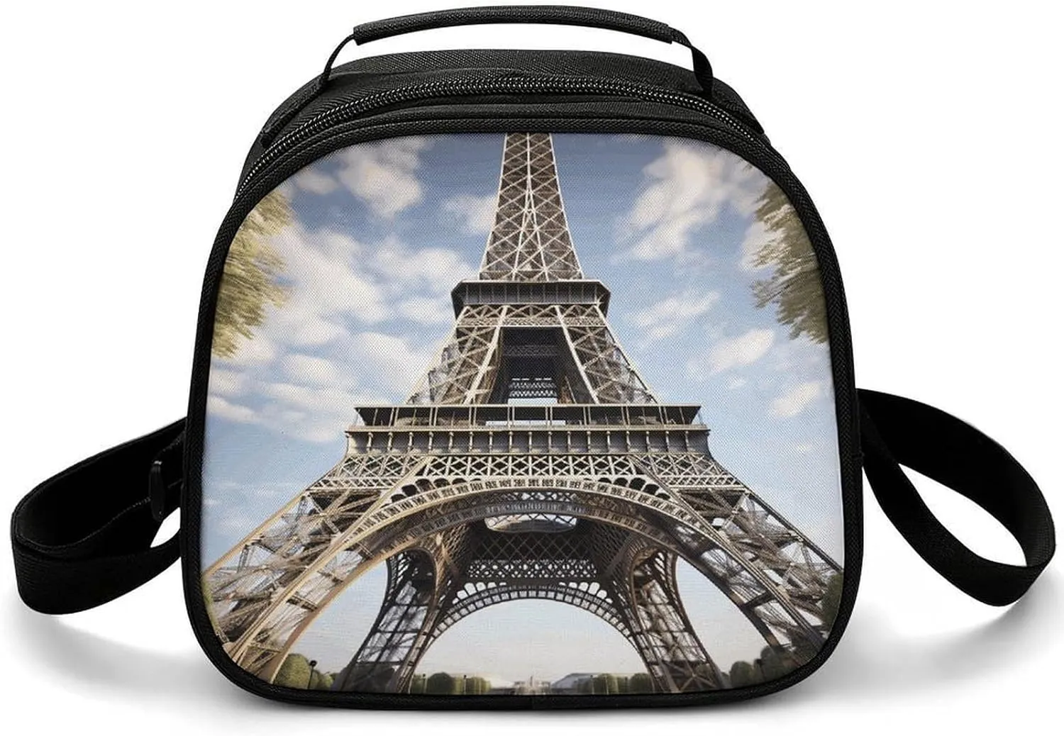 Cute Lunch Box for Men Women,Eiffel Tower French Paris Monument Reusable Insulated Lunch Bag Cooler for Work Picnic Or Travel