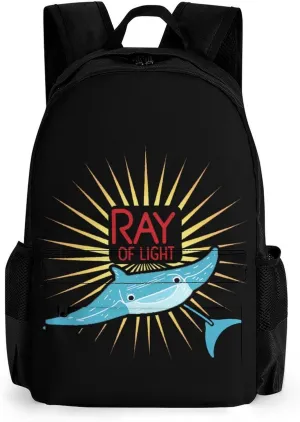 Cute Stingray Travel Backpack Lightweight Shoulder Bag Funny Laptop Daypack with Multi Pockets
